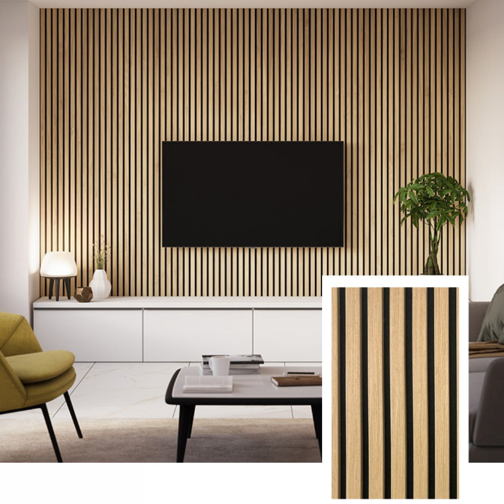 WoodVanta™ Professional Acoustic Slat Panel — Natural Oak (2.7 × 1.10 m)
