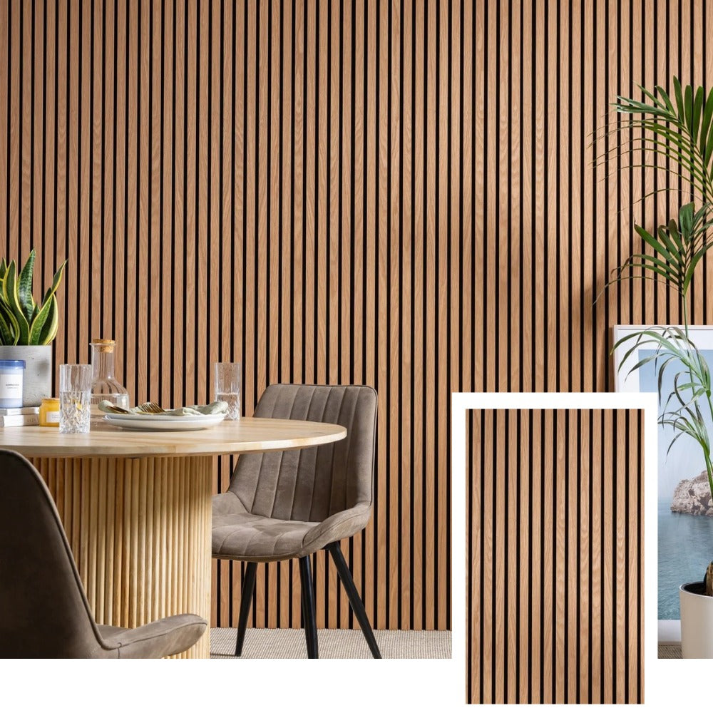 WoodVanta™ Professional Acoustic Slat Panel — Natural Oak (2.7 × 1.10 m)
